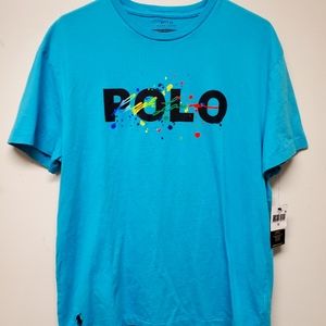 NWT Polo Ralph Lauren Mens Classic Short Sleeve Paint Splatter T shirt size Med